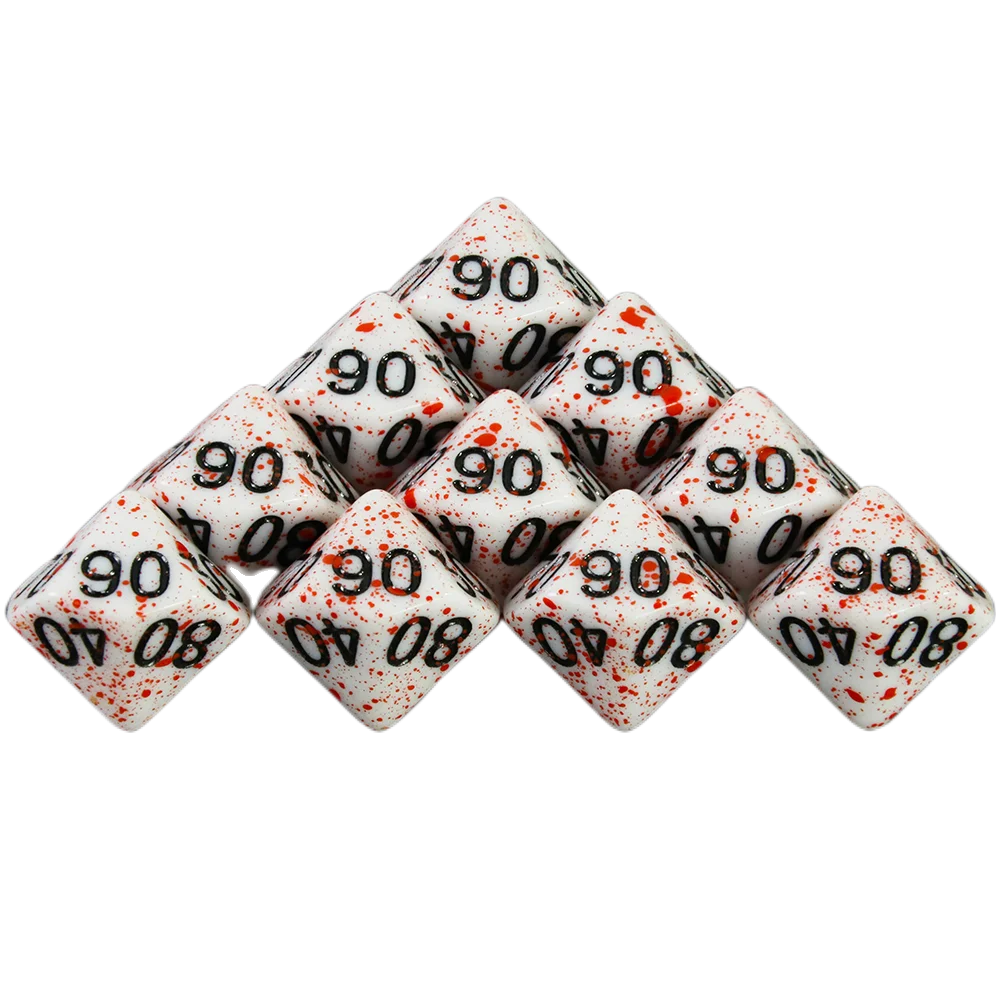 Dormia Dice DND Accessories Opaque White Acrylic Polyhedral Dice Set With Special Blood Effect For Table Board Role Playing Game Beauty World Shop