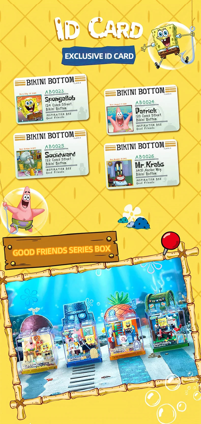 Spongebob Building Blocks Patrick Star Krusty Krab Squidward Tentacles Room Model Bricks Set Desktop Ornaments Kids Toys Gifts Beauty World Shop