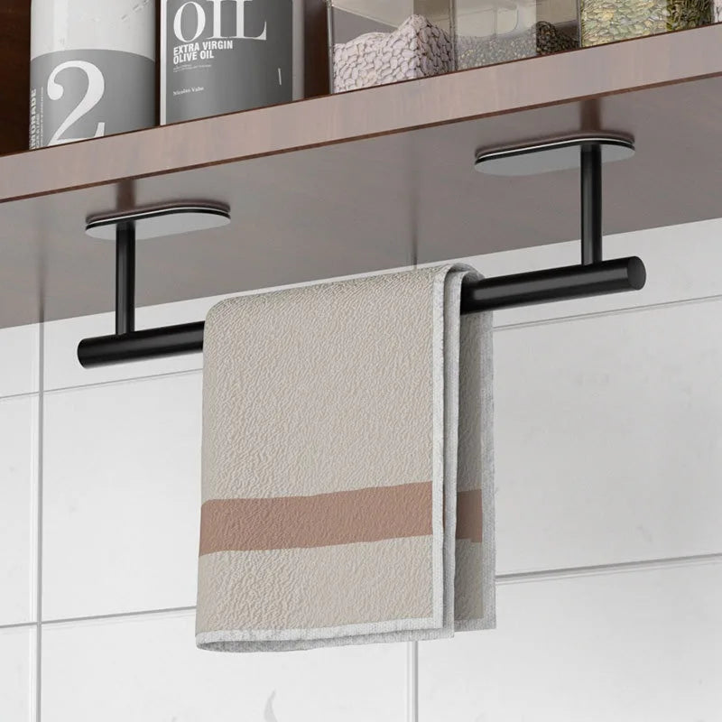 40cm Stainless Steel Bathroom Towel Rack No Drilling Self Adhesive Wall-Mounted Towel Clothes Shelf Holder Hanger Home Bath Rack Beauty World Shop