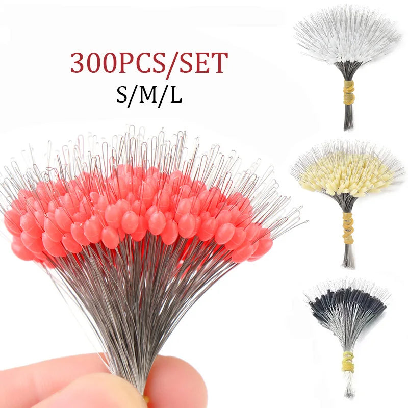 300Pcs Silicone Space Bean Oval Stopper Bobber Profession Fishing Float Resistance Anti-Strand Fish Line Fishing Gear Beauty World Shop
