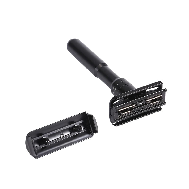 Mingshi Metal Adjustable Safety Razor Travel Double Edge Classic Men Shaving  Black Hair Removal Shaver with 5 Blades Beauty World Shop