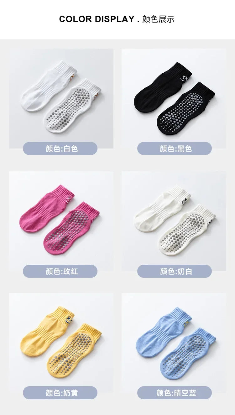 Simple Non-slip Breathable Yoga Socks Women Pilates Socks  Indoor Dance Fitness Gymnastics Professional Training Sports Socks Beauty World Shop