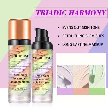 Three color press release cream concealer isolate makeup facial base brightening cream Beauty World Shop
