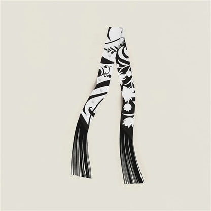 130x5cm Tassel Cashew Print Scarf Women's All-season Twill Silk Decorative Ribbon Multi-purpose Bag Hair Tie Belt Scarf Beauty World Shop