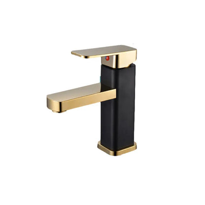 RETHME Gold faucet bathroom faucet metal stainless steel handle hot and cold mixer faucet square faucet beautiful bathroom Beauty World Shop