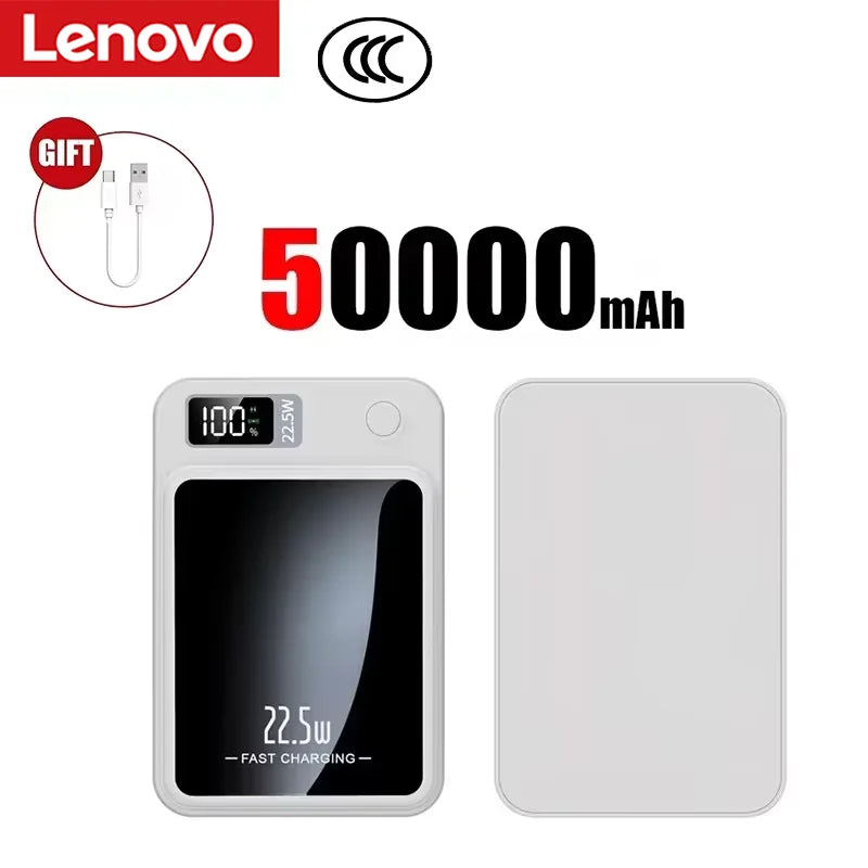Lenovo 2026 200000mAh Magnetic Wireless Power Bank Portable Fast Charger For Magsafe Auxiliary Battery For iphone Huawei Samsung Beauty World Shop