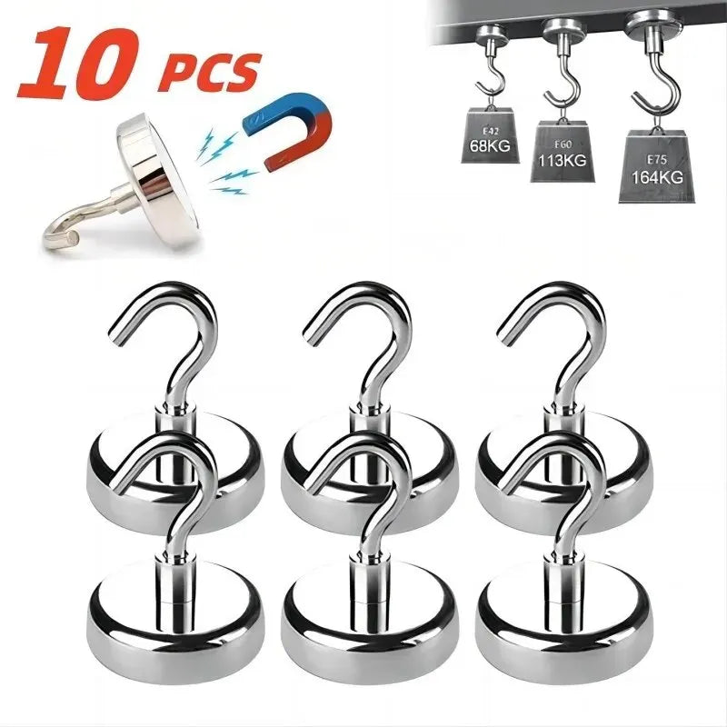 10PCS Strong Magnet Hooks Multi-Purpose Storage Hooks Home Kitchen Bar Storage Hooks Key Storage Hooks Bathroom Hangers Beauty World Shop