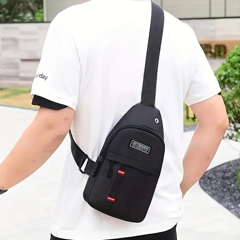 Men's and women's adjustable breast pockets, single-shoulder diagonal cross Oxford fabric breast pockets Beauty Fashion