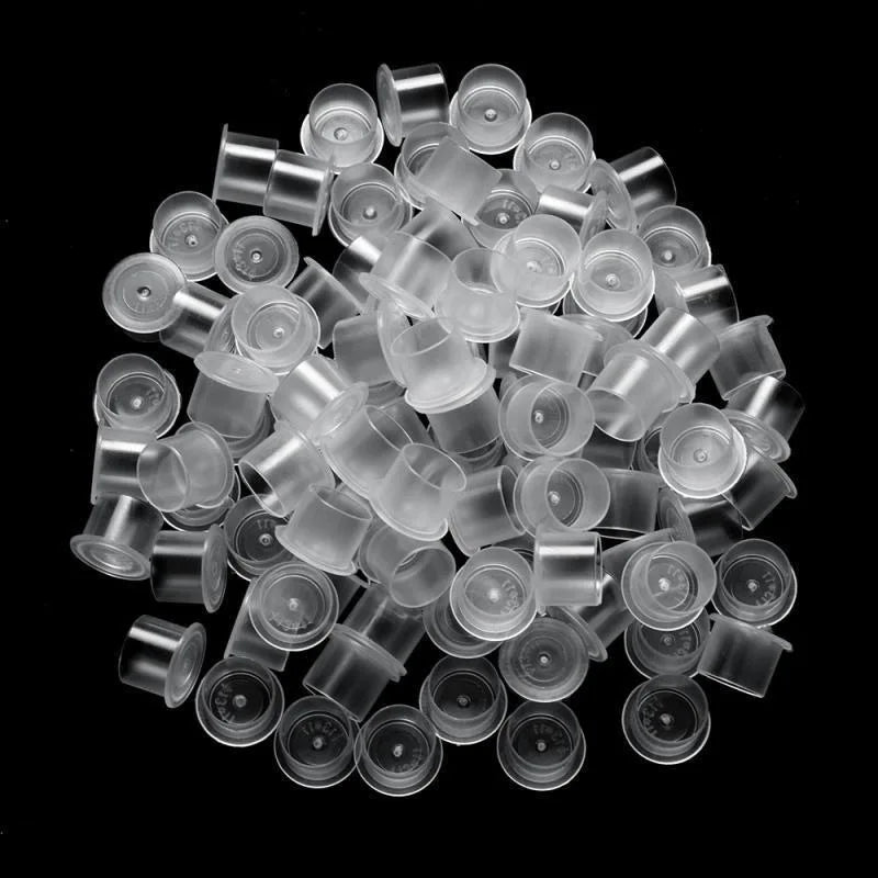 ROKYO 1000PCS Disposable Steady Tattoo Ink Cups Plastic Pigment Clear Holder Container Caps Permanent Makeup Microblading Supply Beauty Trend Shop