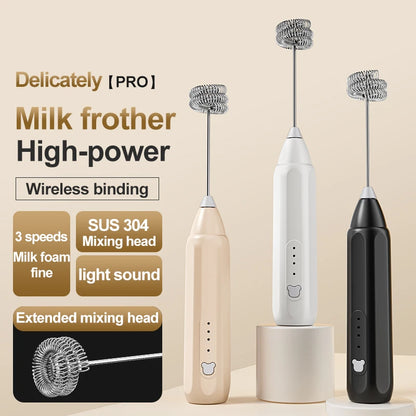 MINI Coffee Frother USB Rechargeable 3 Speeds Foam Maker Coffee Milk Mixer Electric Handle Blender Egg Beater Hot Cooking Tools Beauty World Shop