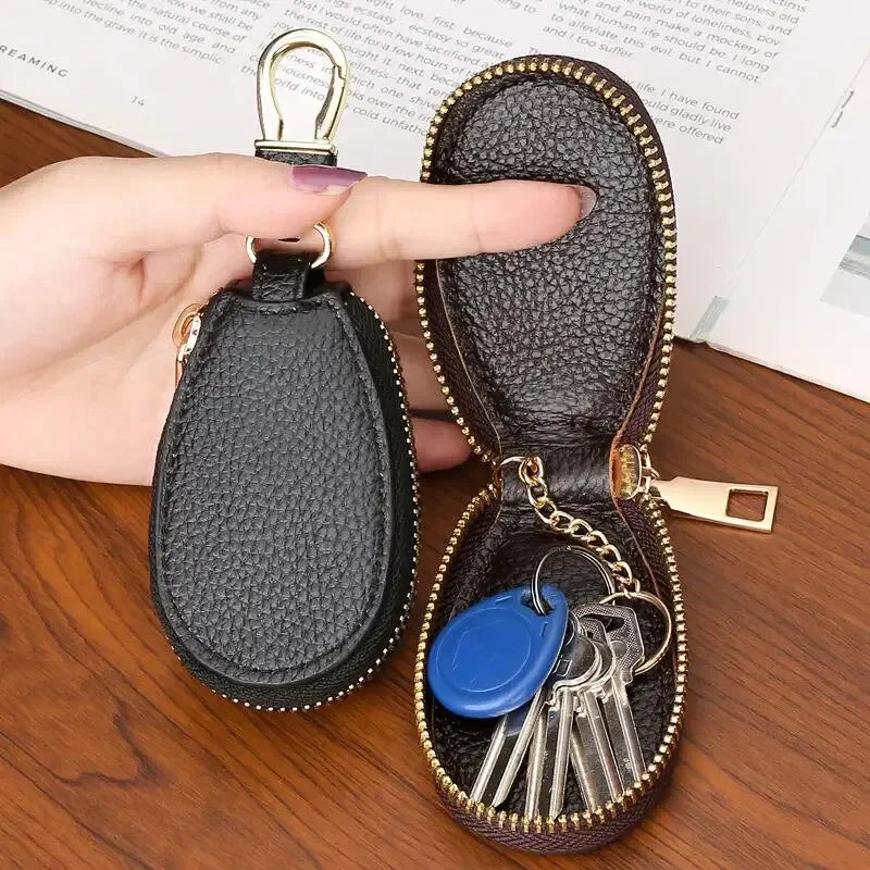 1PCS Leather Zipper Key Wallet Keychain Multifunctional Mini Purse Key Holder Case Beauty World Shop