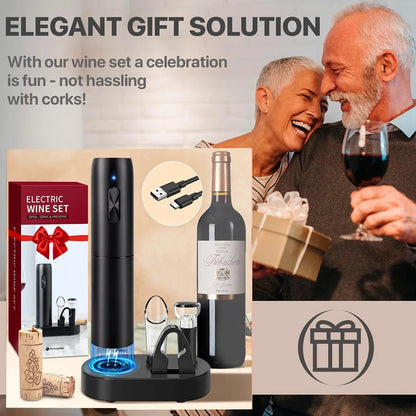 Electric Wine Bottle Opener Automatic Red Wine Corkscrew Rechargeable Wine Opener with Charging Base Tools Kitchen Accessories Beauty World Shop