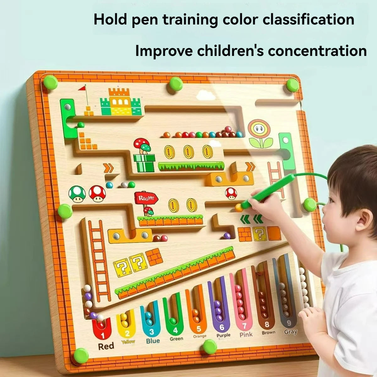 Children's Magnetic Maze Walking Ball Baby Concentration Training, Writing Logic Thinking 3 year Old Early Education Puzzle To Beauty World Shop