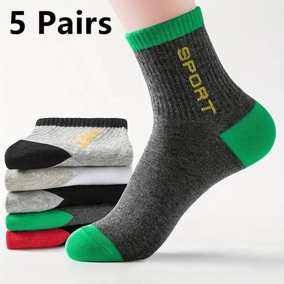 10/5/3pairs Breathable Con Sports Stockings Men Bamboo Fiber Autumn and Winter Men Socks Sweat Absorption Deodorant Business Sox Beauty World Shop