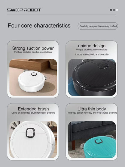 3-in-1 Smart Sweeping Robot Vacuum Mop 4000pa Strong Suction Washable Mop For Pet Hair Hard Floor Ideal Home Kitchen Room 2025