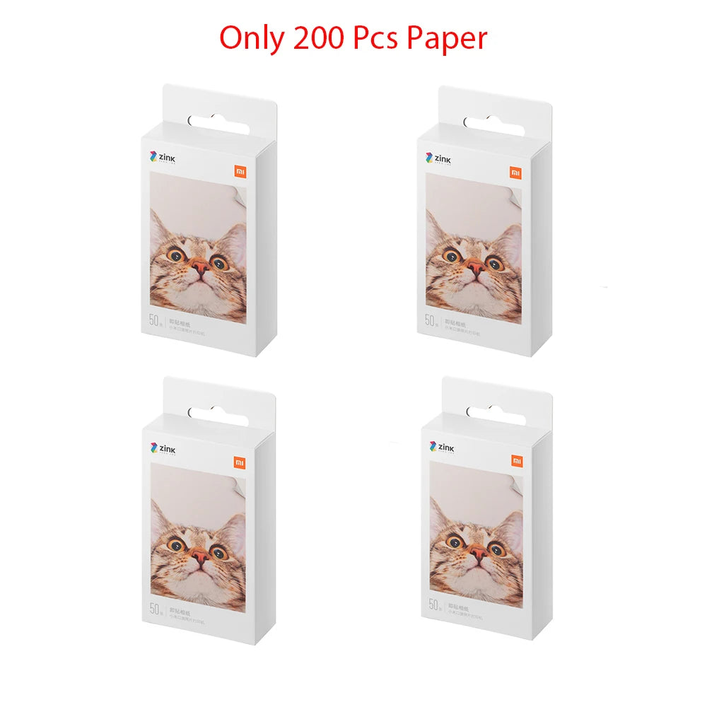 Original 100% Xiaomi ZINK Pocket Printer Paper Self-adhesive Photo Print 50pcs Sheets Xiaomi 3-inch Mini Pocket Photo Printer CN Beauty World Shop