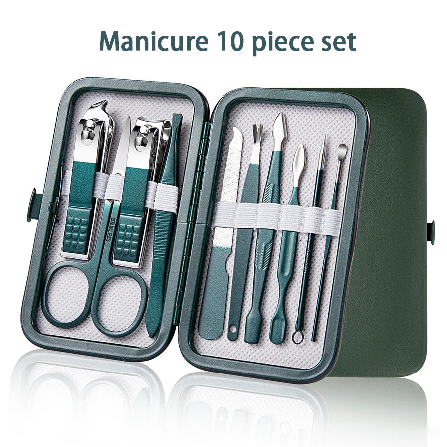 Professional 7/10/12/18 Piece Nail Care Kit Stainless Steel Manicure & Pedicure Set Nail Clipper Set with Travel Case Beauty World Shop