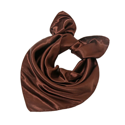 Women New Plain Satin Solid Color 60x60cm Square Scarf Girl Simulation Silk Performance Small Scarves Best Party Gift Beauty World Shop