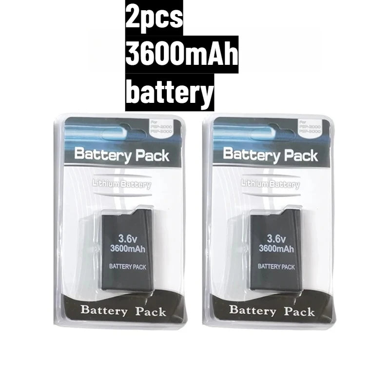 3600mAh for SONY PSP2000 Handheld Game Console Backup Battery Pack 2400mAh for SONY PS Lite PSP-2000 PSP-3000 PSP-3004 Batteries