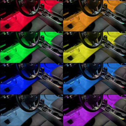 Neon 36 48 72 LED Car Interior Ambient Foot Light Wireless Remote Music APP Control Auto RGB Atmosphere Decorative Lamp Beauty World Shop