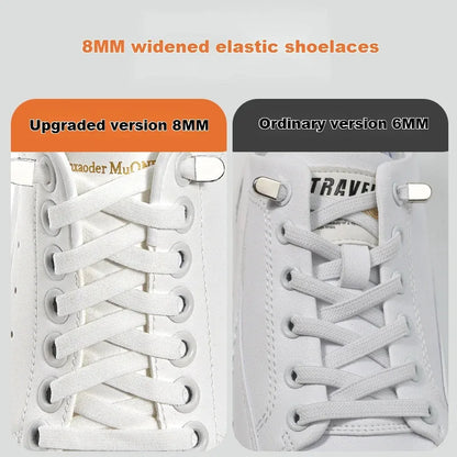 No tie Shoelaces for Shoes 8MM Flat Elastic laces Sneakers Kids Adult Quick Shoelace without ties Shoe Accessories Beauty World Shop