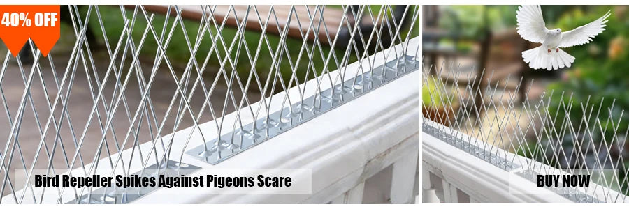 Bird Spikes Repellent Supplies Against Pigeons Crows Repeller Outdoor Defense Scare Birds Garden Scarecaper Outside Anti Gadgets Beauty World Shop