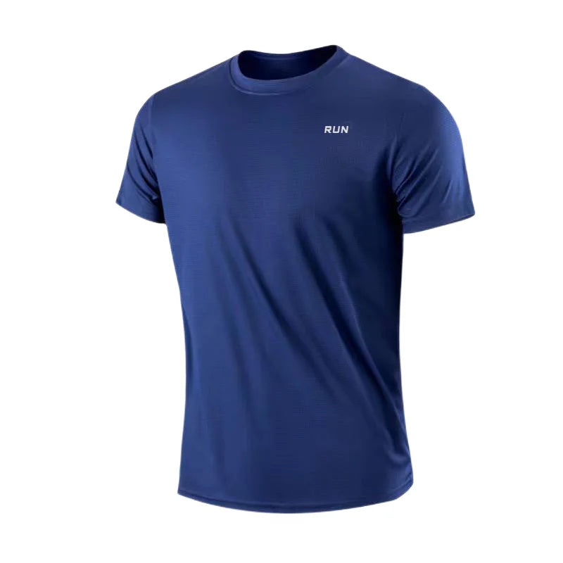 Men's Quick Dry Short Sleeve Gym Running Moisture Wicking Round Neck T-Shirt Training Exercise Gym Sport Shirt Tops Lightweight Beauty World Shop