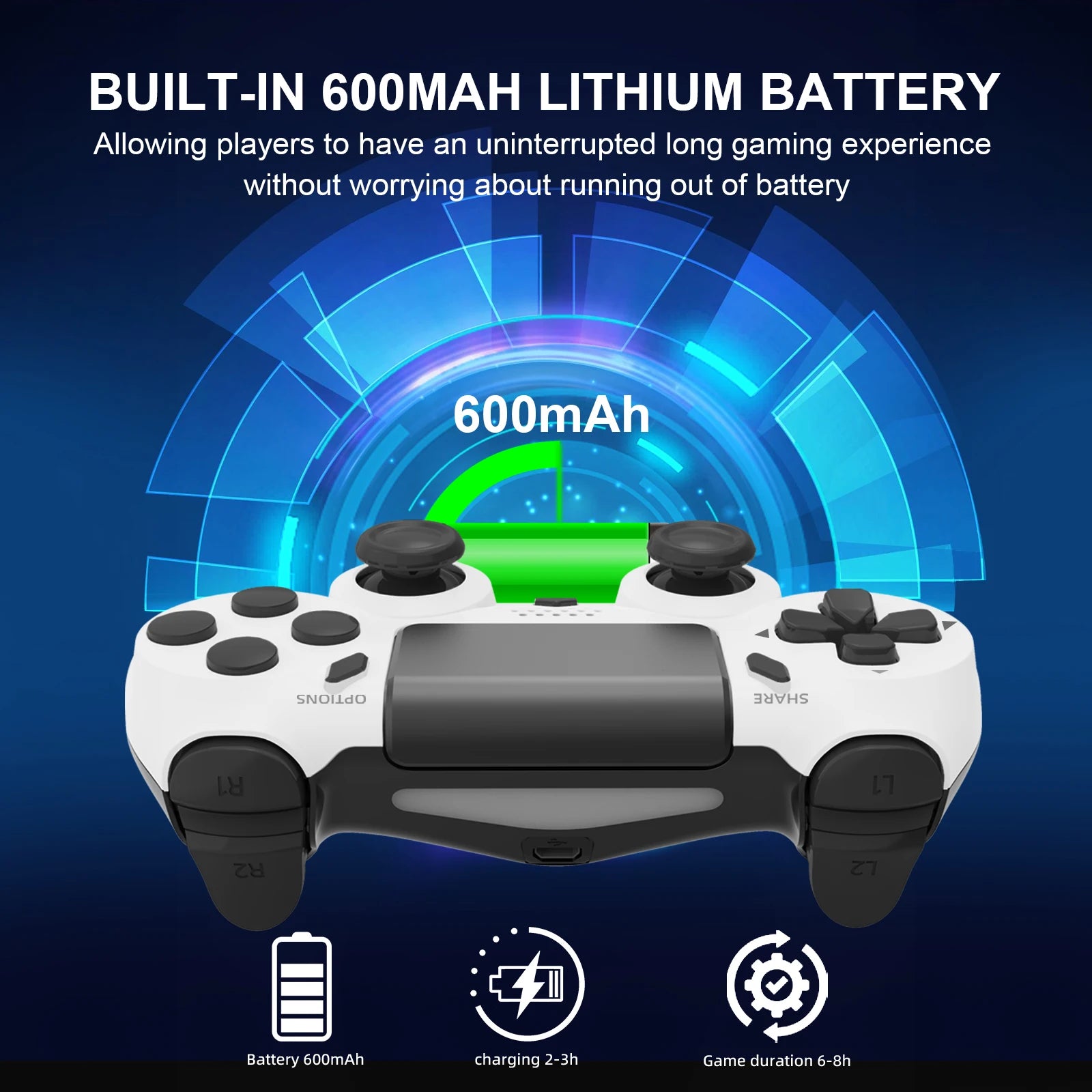 GAMINJA 6-axis Gyroscope Dual Vibration With touch pad Wireless Gamepad Bluetooth Controller For PS4 PS3 Console Computer PC Beauty World Shop