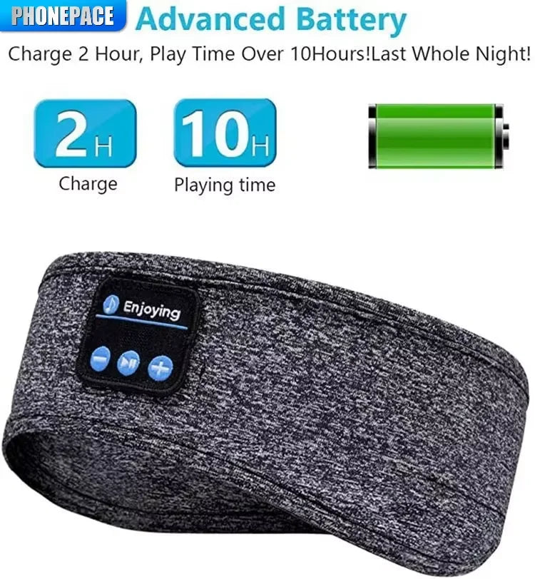 HOMEFISH BT Earphones Sports Sleeping Headband Elastic Wireless Headphones Music Eye Mask Wireless Bluetooth Headset Headband Beauty World Shop