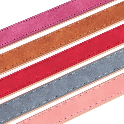 Soft Padded Dog Collar Leash Set PU Leather Pet Dog Collars Necklace With Walking Lead Rope Adjustable For Small Medium Dogs Pug
