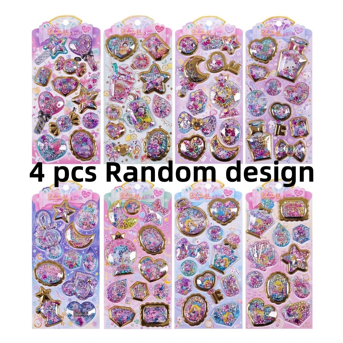 Kawaii Capsule Sparkling 3D Stickers Scrapbooking Diy Journal Stationery Sticker Cute Deco Art School Supplies Beauty World Shop