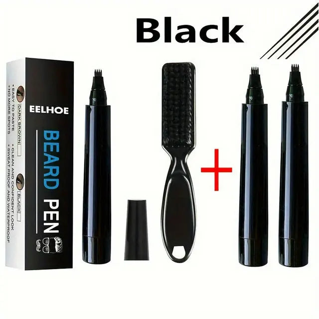 Hot Sale Beard Filling Pen Kit Beard Enhancer Brush Beard Coloring Shaping Tools Waterproof Black Brown Hair Pencil Man Cosmetic Beauty World Shop
