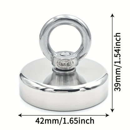 D16~D42mm Super Strong Neodymium Fishing Hook N52 Heavy Duty Rare Earth Neodymium with Countersunk Hole Eyebolt Salvage Magnetic Beauty World Shop