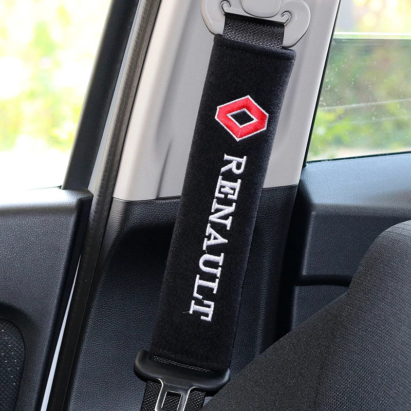 2PCS Carbon fiber Cotton Car Safety Belt Shoulder Cover seat belt pad for Renault koleos duster megane 2 logan clio Car Styling Beauty World Shop