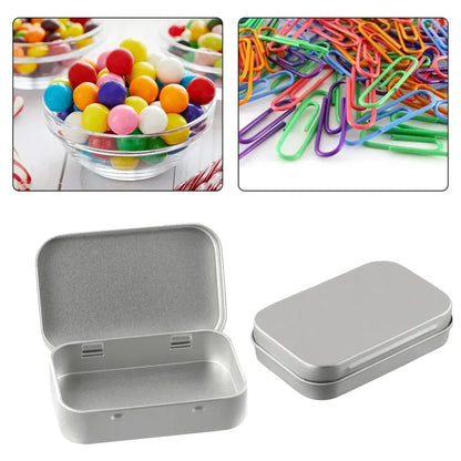 6Pcs Mini Metal Tin-Plated Slide Cover Storage Box Portable Cosmetic Organizer Jewelry Pill Cases Wedding Favor Container Beauty Trend Shop