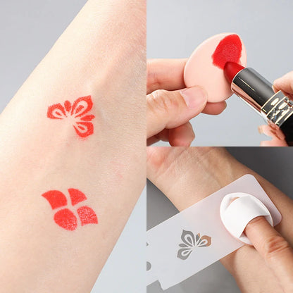 Makeup Template Women Kids DIY Supplies Hollow Flowers Temporary Tattoo Stencil For Drawing Molds Face 15*4.5cm Beauty World Shop