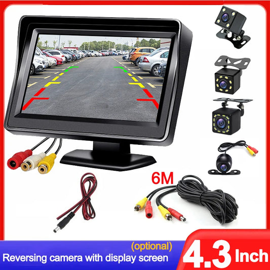 Easy Installation 4.3Inch or Rear View Camera Monitor Screen Reversing Camera for Car Parking Parking System Camera for Vehicle Beauty World Shop