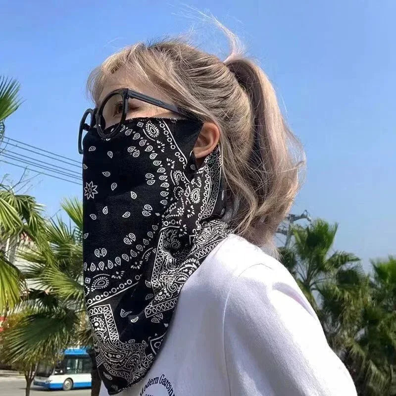 Moda punk protetor solar máscara para homens mulheres verão rosto pescoço proteção uv lenço de orelha hip hop esportes Beauty Trend Shop