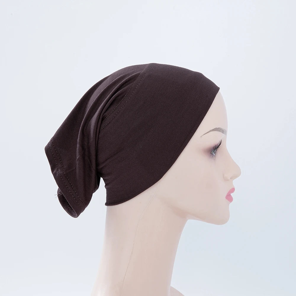 56colors Fashion Women Inner Hijab Tube Muslim Cap Bonnet Plain Islamic Underscarf Bamboo Jersey Undercaps Beauty World Shop