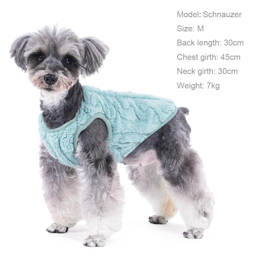 Fleece Warm Dog Cloth Sleeveless Soft Cozy Plush Vest Puppy Winter Overall for Small Medium Pet Sweatshirt  for Dog and Cat Beauty World Shop