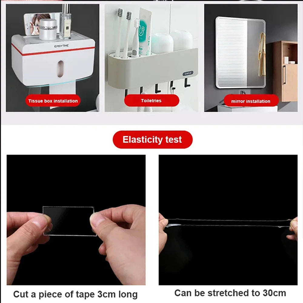 1pc Strong Double-sided Tape, Can Be Cleaned And Reused. Transparent Double-sided Tape Use for Kitchen, Bathroom, Office Beauty World Shop