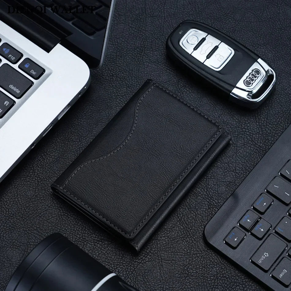 Men Magsafe Card Holder Unisex PU Leather Magnetic Cardholder Card Bag Wallet for Apple for Phone 16 15 14 13 12 Pro Max Mini Beauty World Shop