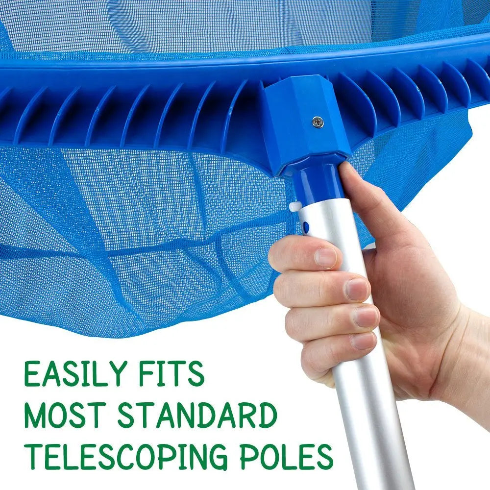 Swimming Pool Leaf Rake Large Capacity Deep Bag Thickened Frame Pool Skimmer NetWith Detachable Handle Beauty World Shop