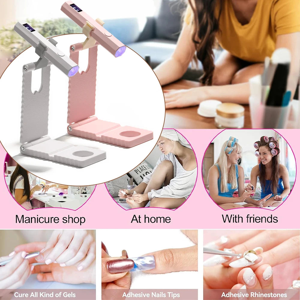 YIKOOLIN Convenient Handheld Nail Dryer Lamp UV/LED Nail Curing All Gel Polish Nail Art Tool Nail Art Convenient Nail Lamp Beauty World Shop