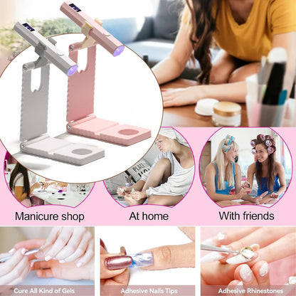 YIKOOLIN Convenient Handheld Nail Dryer Lamp UV/LED Nail Curing All Gel Polish Nail Art Tool Nail Art Convenient Nail Lamp Beauty World Shop
