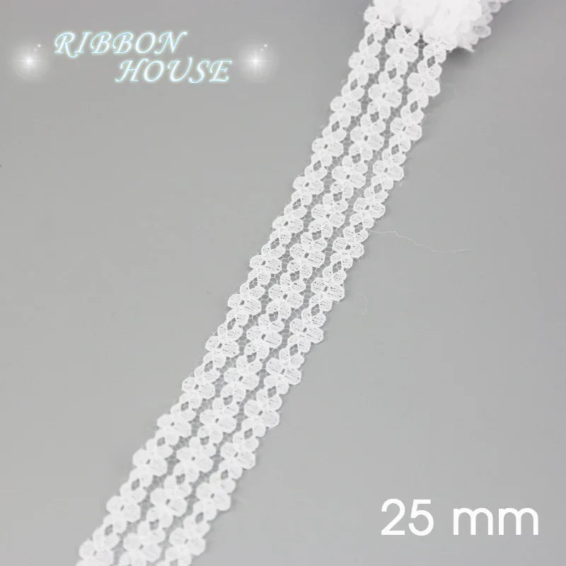 (5 yards/roll) white Lace ribbon fabric Webbing Decoration Lovely gift packing polyester Material Home Accessories Store