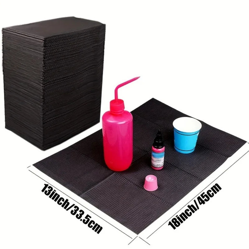 20/50/125PCS Black Tattoo Tabletop Cover Disposable Bed Sheet Fabric Waterproof Stain Resistant Cleaning Table Mat Beauty World Shop