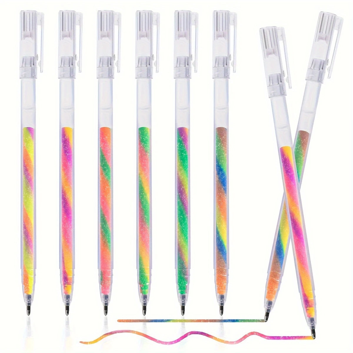6pcs Glitter Gel Highlighter Pens Set - 1.2mm Vibrant Colors, Smooth Writing, Perfect for Journals, DIY Crafts, Greeting Cards, Beauty World Shop