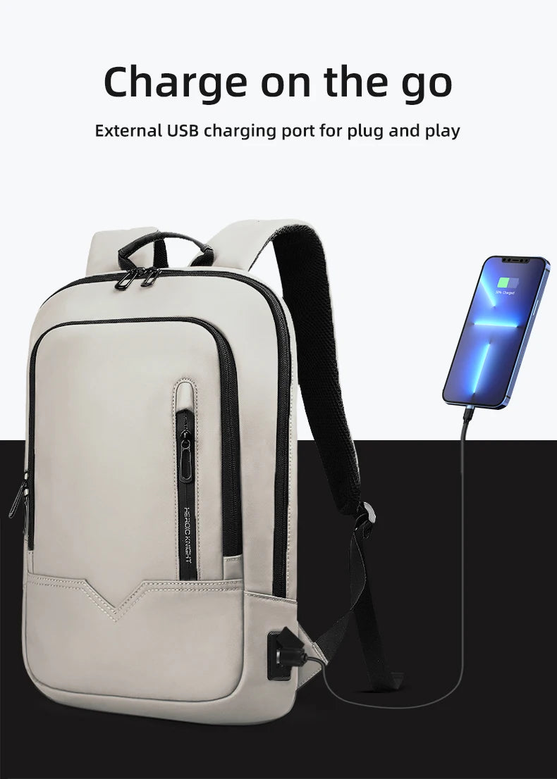 Heroic Knight Men's Daily Laptop Backpack Lightweight Minimalist Commute Office Daypack Women Waterproof Business Trip Schoolbag Beauty World Shop