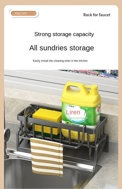 Kitchen Shelf Cleaning Cloth Storage Draining Rack Household Detergent Sponge Rack Water Sink Water Sink Water Sink Artifact Beauty World Shop